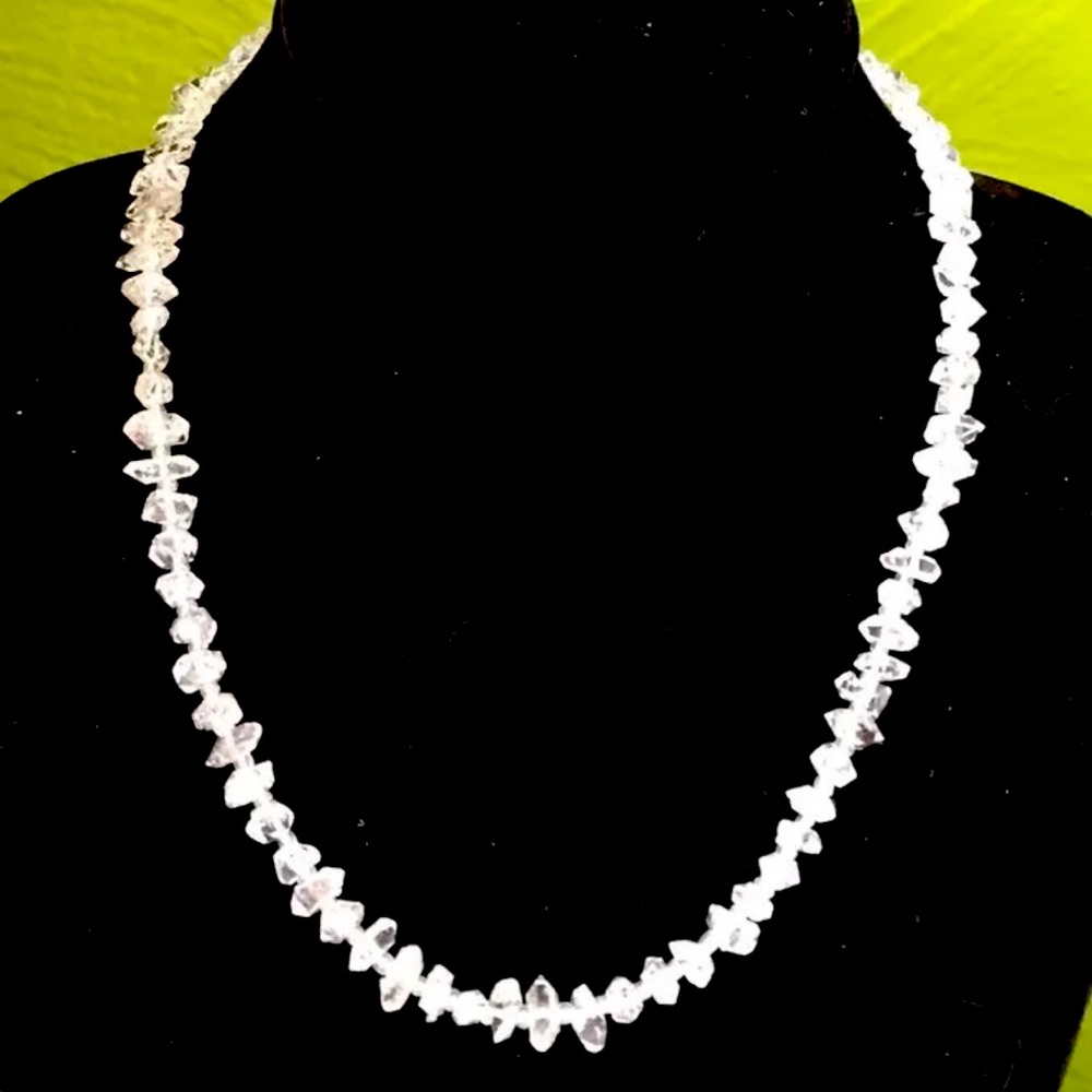Authentic Herkimer Diamonds with Ethiopian Opal and Sterling Silver necklace 22